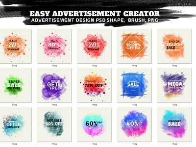 Easy Social Media Post Creator banner design offer banner photoshop banner photoshop brush social media social media post transparent png watercolor watercolor banner web banner