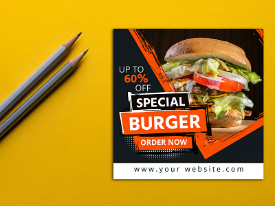 Special burger social media post design banner