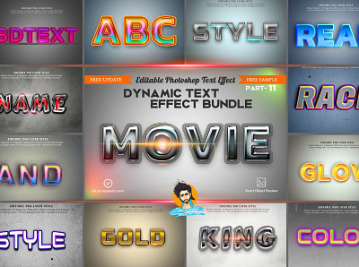 Photoshop Dynamic Text Effect colorful text effect dynamic text photoshop dynamic text effect photoshop template photoshop text effect styles text effect text effect bundle