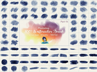 Realistic watercolor brushes