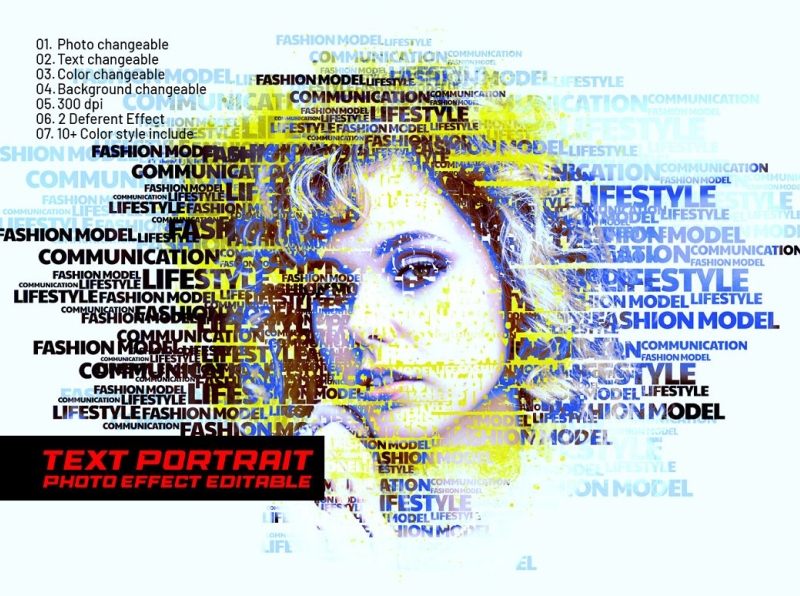 Creative Typographic Portrait Effect by MRI STUDIO on Dribbble