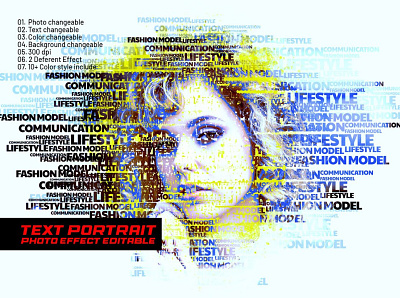 Creative Typographic Portrait Effect creative typographic letter portrait effect news photo effect portrait effect typographic portrait effect typography design
