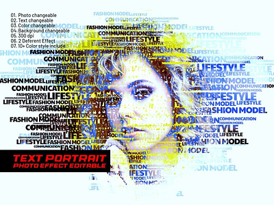 Creative Typographic Portrait Effect creative typographic letter portrait effect news photo effect portrait effect typographic portrait effect typography design