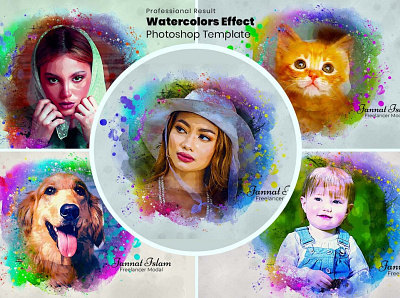 Realistic Watercolor Portrait Effect digital art painting effect photo editing photo manipulation portrait effect realistic watercolor