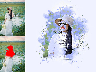 Water Wash Photoshop Action digital painting ink photoshop action mixed media portrait photoshop action water wash watercolor portrait