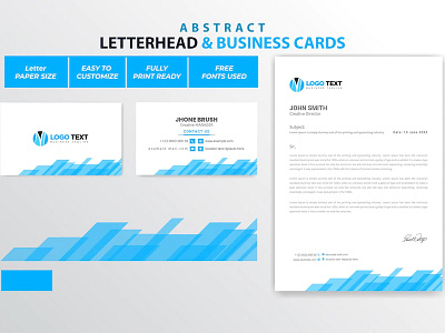 Abstract letterhead and business cards design business card cards