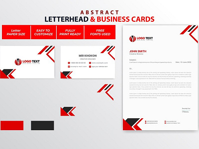 Abstract letterhead and business cards design business card cards