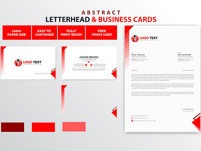 Abstract letterhead and business cards design business card cards