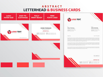 Abstract letterhead and business cards design business card cards