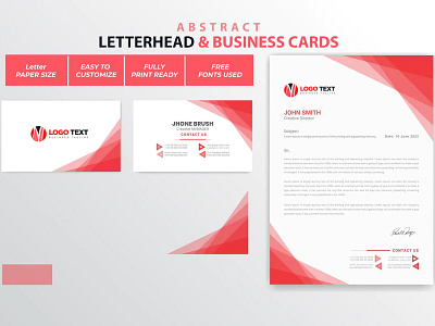 Abstract letterhead and business cards design business card cards