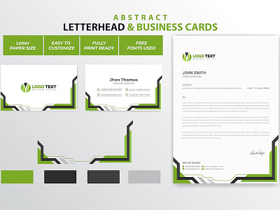 Abstract letterhead and business cards design business card cards