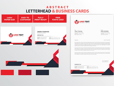 Abstract letterhead and business cards design business card cards