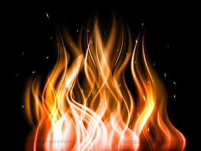 Realistic fire flame banner background light effect