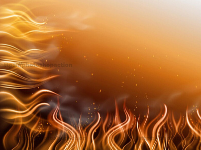 Realistic fire flame banner background light effect