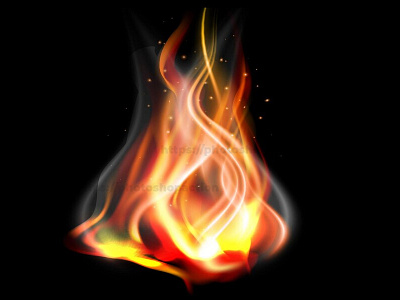 Realistic colored fire flame background