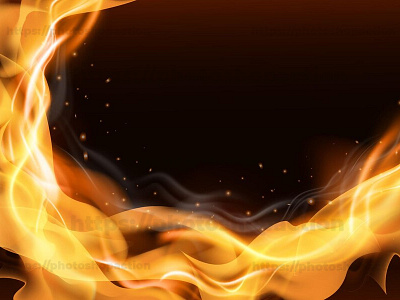 Realistic fire flame banner background glow