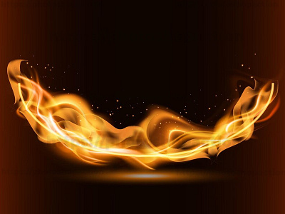 Realistic fire flame banner background glow