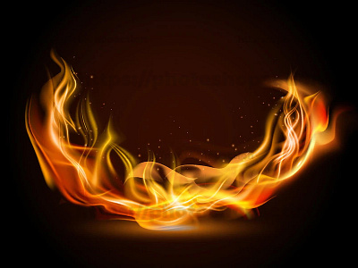 Realistic colored fire flame background glow