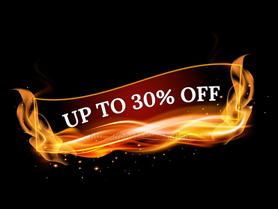 Realistic hot fire flame label composition banner fire background sale banner