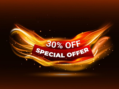 Realistic fire flame offer promotion banner