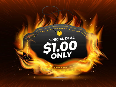 Realistic fire flame offer promotion banner