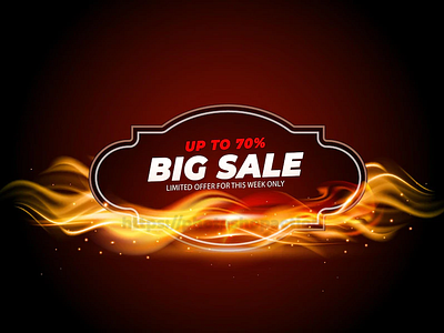 Realistic fire flame offer promotion banner fire background sale banner