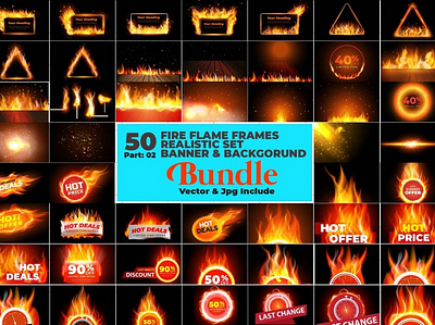 Fire flame frames Banner Background banner background fire brush fire flame frames fire illustration frames banner hot background offer banner