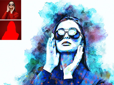 Modern Mix media Art Photo Effect art photo effect digital painting mix media art photoshop action photoshop brushes portrait painting watercolor effect