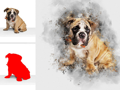 Dog Watercolor Painting animal portrait dog watercolor pet painting photo retouching photoshop action photoshop brushes watercolor dog painting watercolor painting