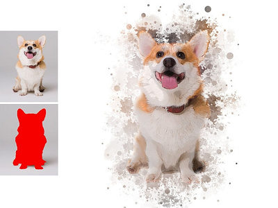 Puppy Painting Photoshop Action animal portrait easy puppy painting photo retouching photoshop action puppy painting watercolor painting