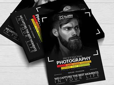 Photographer Flyer ad advertisement adverts magazine modern mri design mri studio multipurpose photo photographer photography winding photography