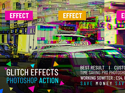 Free Glitch Effects Photoshop Action