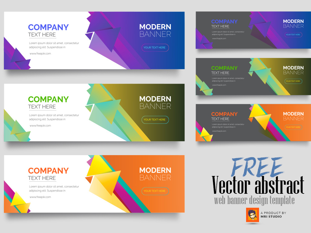 Download Free Vector abstract web banner design template by Mri ...