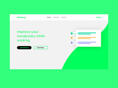 Wordnary | landing page for a dictionary app branding design dictionary homepage landing landingpage logo minimal typography ui ux vector