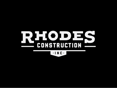 Rhodes Construction branding construction identity logo logotype typography vector