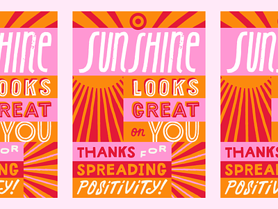 🎯01 branding bright bullseye card handmade lettering positivity recognition sun sunshine target type