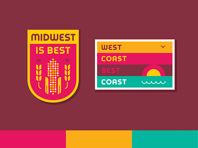 MidWest Coast Best Coast corn embroidered illustration midwest patch patches vector west coast