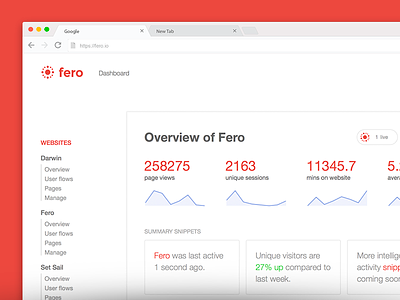 Fero analytics dashboard