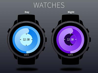 手表设计，白天/夜晚模式Watch design, day / night mode