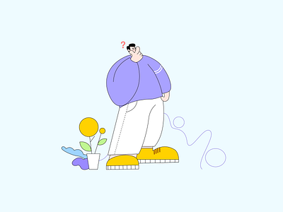 Character illustration_Thinking app art design illustration illustrator ui