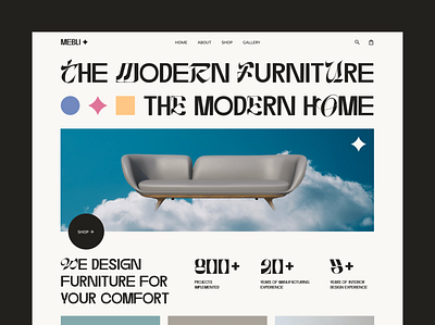 Modern Furniture Website Design cozy ecommerce figma furniture graphic design home house interior landing page modern shop store typography ui ux web design wireframing