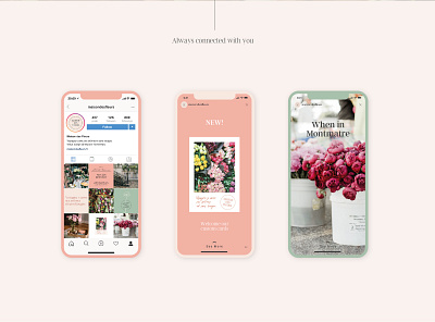 MaisonDesFleurs branding design flowers grid grid layout identity instagram instagram stories logo logotype social media