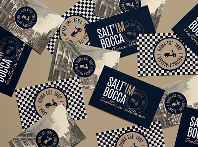 Salt'imbocca branding business card design identity italian logo logotype restaurant trattoria