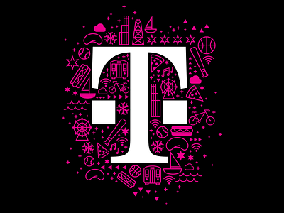 T-Mobile Chicago Flagship design flat icon illustration vector