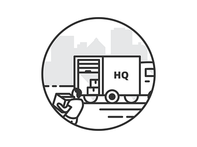 Delivery Man design flat icon illustration vector web