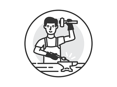 Blacksmith design flat icon illustration vector web