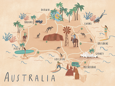 Illustrated Travel Maps by Shannon Lund on Dribbble