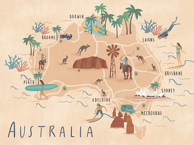 Illustrated Travel Maps adobe illustrator adobe photoshop cartography design drawing illustration maps surfing travel