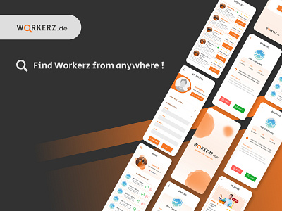 App Design for Workerz App app app design app development branding design graphic design logo ui ux vector