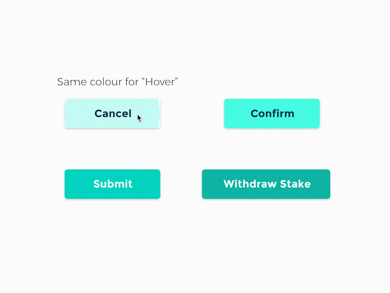 UI Interaction Design Buttons for Catalyst Web App